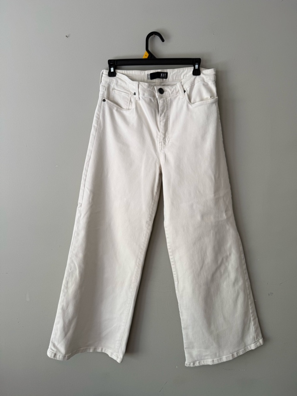 Kut from the Kloth Meg Fab Ab High Rise Wide Leg Off-White Denim Jeans